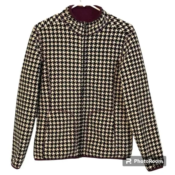 White Sierra Women's Alpha Tek Houndstooth Printed Jacket Size M - Picture 1 of 7